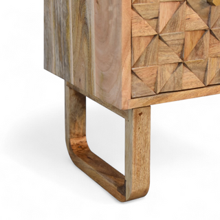 Seat detail view of Pineapple Carved Solid Wood Storage Bench with solid wood carved