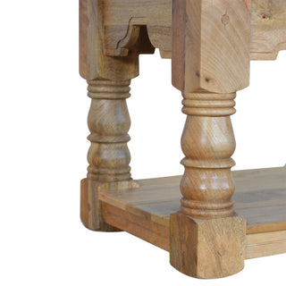 Weston Extending Coffee Table Solid Mango Wood Turned Legs Carved Apron