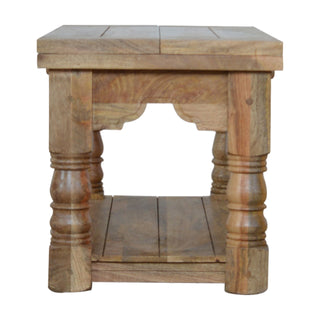 Weston Extending Coffee Table Solid Mango Wood Turned Legs Carved Apron
