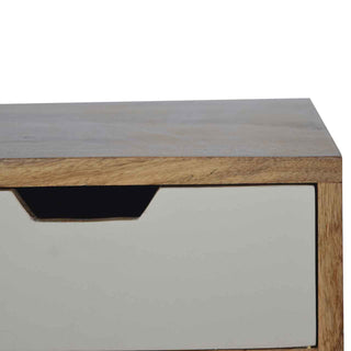 Luma Writing Desk Mango Wood Painted White Drawer With Open Shelf