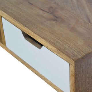 Luma Writing Desk Mango Wood Painted White Drawer With Open Shelf