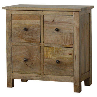 Cobble Bathroom Storage Cabinet Four-Drawer Grid Compact Limed Grey-Wash Oak