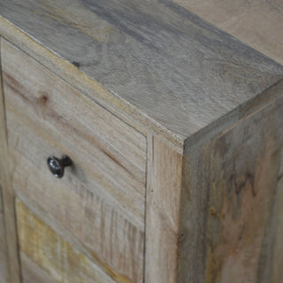 Cobble Bathroom Storage Cabinet Four-Drawer Grid Compact Limed Grey-Wash Oak