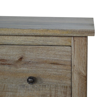 Cobble Bathroom Storage Cabinet Four-Drawer Grid Compact Limed Grey-Wash Oak