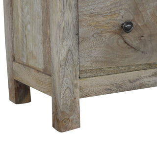 Cobble Bathroom Storage Cabinet Four-Drawer Grid Compact Limed Grey-Wash Oak