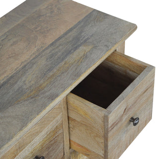 Cobble Bathroom Storage Cabinet Four-Drawer Grid Compact Limed Grey-Wash Oak
