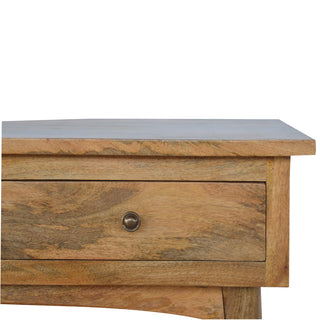 Linden Hallway Console Table with Drawers Natural Oak Pewter Knobs Mango