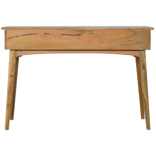 Linden Hallway Console Table with Drawers Natural Oak Pewter Knobs Mango