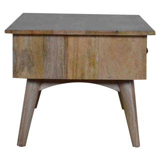 Fern Coffee Table with Drawers Solid Mango Wood Dovetail Splayed Legs