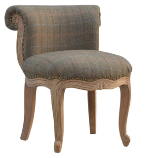 Cheshire Accent Chair Multi Tweed Antique Studded Chantilly Cabriole