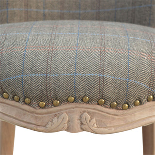 Cheshire Accent Chair Multi Tweed Antique Studded Chantilly Cabriole
