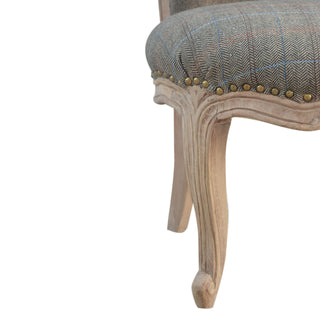 Cheshire Accent Chair Multi Tweed Antique Studded Chantilly Cabriole