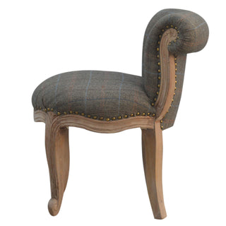 Cheshire Accent Chair Multi Tweed Antique Studded Chantilly Cabriole