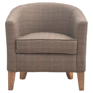 Margot Tub Chair Multi Tweed French Style Tapered Leg