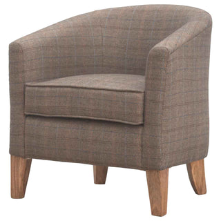 Margot Tub Chair Multi Tweed French Style Tapered Leg