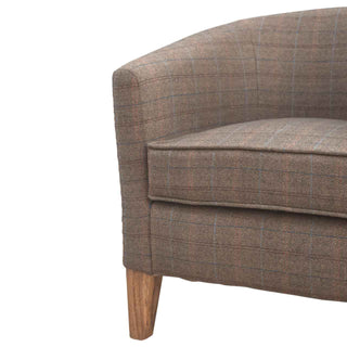 Margot Tub Chair Multi Tweed French Style Tapered Leg