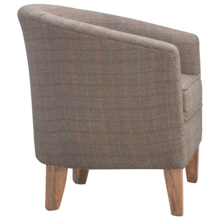 Margot Tub Chair Multi Tweed French Style Tapered Leg