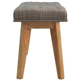 Harlo Hallway Bench Multi Tweed Button Tufted Rectangular Natural Oak Legs