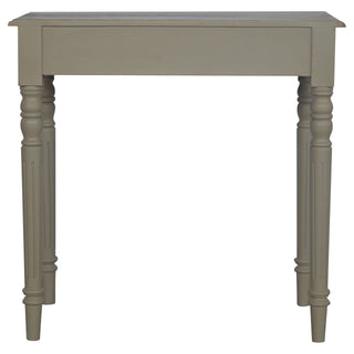 Provence Writing Desk Mango Wood French Grey Base Natural Oak Top Fluted Legs