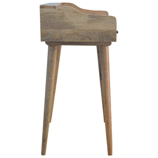 Dune Writing Desk Mango Wood Bleached Oak Triple Drawer With Gallery Back