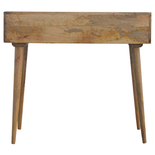 Dune Writing Desk Mango Wood Bleached Oak Triple Drawer With Gallery Back