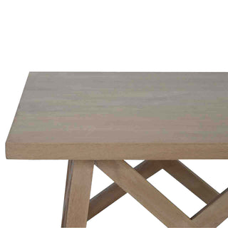 Truss Coffee Table Solid Mango Wood Geometric Lattice Base Sunbleached