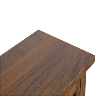 Arden TV Media Unit Light Walnut Mango Wood Double Cabinet with Drawers & Shelves
