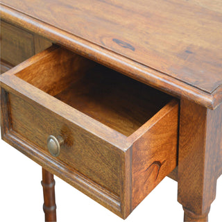 Aldwick Hallway Console Table with Drawers Light Walnut Turned Legs Shelf