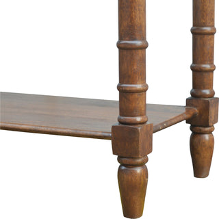 Aldwick Hallway Console Table with Drawers Light Walnut Turned Legs Shelf