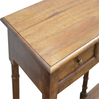 Aldwick Hallway Console Table with Drawers Light Walnut Turned Legs Shelf
