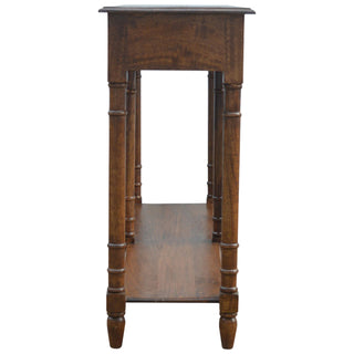 Aldwick Hallway Console Table with Drawers Light Walnut Turned Legs Shelf