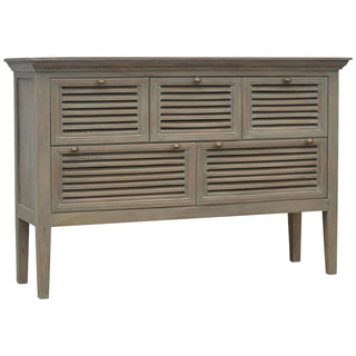 Provence Kitchen Sideboard with Shutter Louvre Drawers in Grey Wash Finish