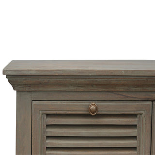 Provence Kitchen Sideboard with Shutter Louvre Drawers in Grey Wash Finish