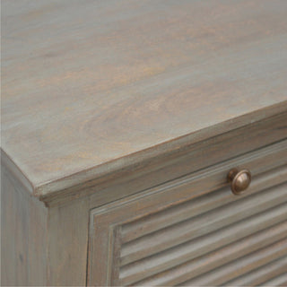 Provence Kitchen Sideboard with Shutter Louvre Drawers in Grey Wash Finish