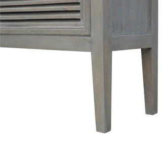 Provence Kitchen Sideboard with Shutter Louvre Drawers in Grey Wash Finish
