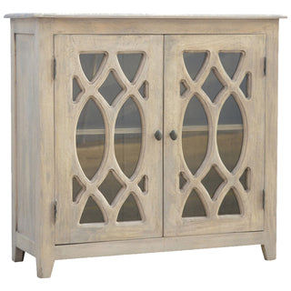Céleste Sideboard Cabinet with Geometric Glazed Doors and Plinth Base