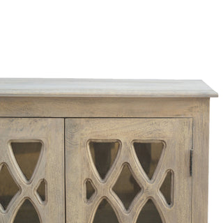Céleste Sideboard Cabinet with Geometric Glazed Doors and Plinth Base