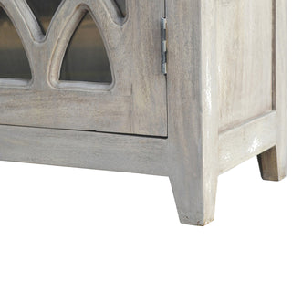 Céleste Sideboard Cabinet with Geometric Glazed Doors and Plinth Base