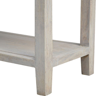 Briar Console Table with Drawers Glazed Cabinet Doors Stone Wash Mango Wood