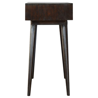 Evren Writing Desk Mango Wood Dual Open Shelves With Contrast Edge