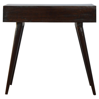 Evren Writing Desk Mango Wood Dual Open Shelves With Contrast Edge