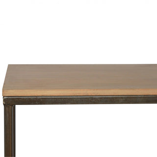 Tove Side Table Open Shelf Metal Frame Solid Mango Wood Natural