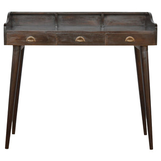 Auryn Writing Desk Mango Wood Triple Drawer With Gallery Back