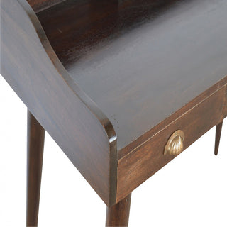 Auryn Writing Desk Mango Wood Triple Drawer With Gallery Back