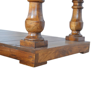Regal Coffee Table Solid Mango Wood Baluster Turned Legs Lower Shelf