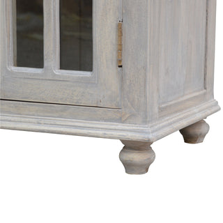 Avelon Small Sideboard Cabinet with Gothic Arch Glazed Doors and Bun Feet