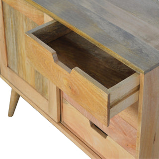 Haven Sideboard Cabinet with Sliding Door and Drawers in Natural Oak Finish