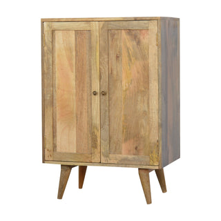 Enzo Drinks Cabinet Tall Twin-Door Glass-Rack Bar Station Natural Oak