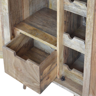 Enzo Drinks Cabinet Tall Twin-Door Glass-Rack Bar Station Natural Oak