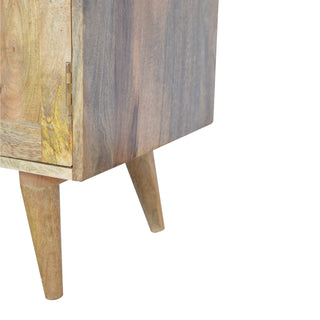 Enzo Drinks Cabinet Tall Twin-Door Glass-Rack Bar Station Natural Oak